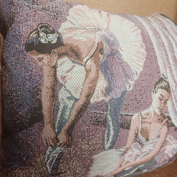 Goodwin Weavers Ballerina Tapestry Pillow Pink 15x15 Dance Ballet Classical - Picture 3 of 9